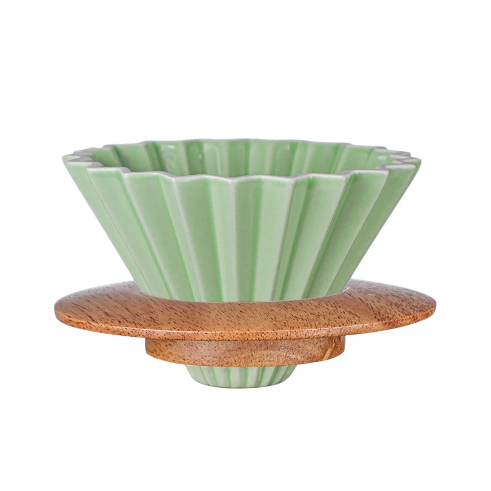 

Coffee Filter Ceramic Pour over Coffee Dripper Set for V60 Dripper Removable Dripper with Stand Coffee Funnel Green