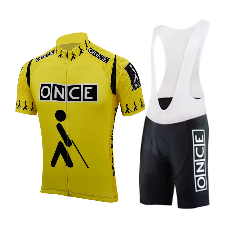Once Team Retro Cycling Jersey Set Bike Wear Clothing Mtb Jersey Breathable Maillot Ciclismo Hombre