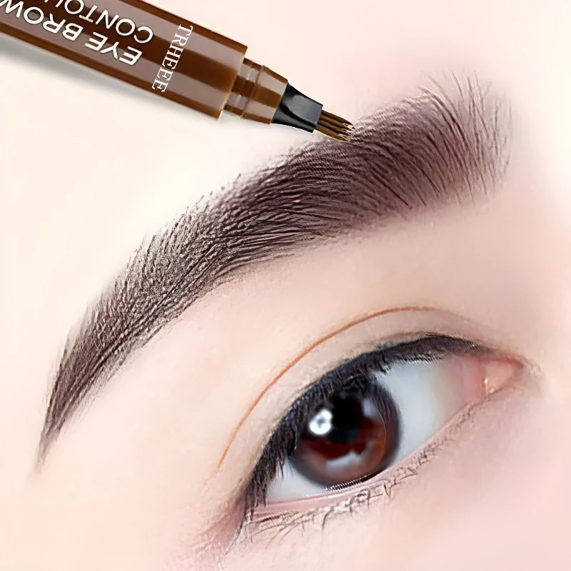 Liquid Eyebrow Pencil 4 Tip Waterproof Smudge Proof Brow Pen_voghion.com