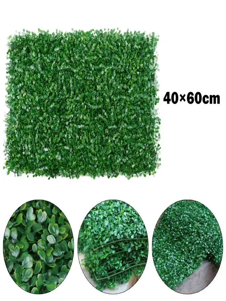 Garden Simulated Lawn Artificial Plant Walls Foliage Hedge Grass Mat Greenery Panels Fence 40x60cm UV And Waterresistant