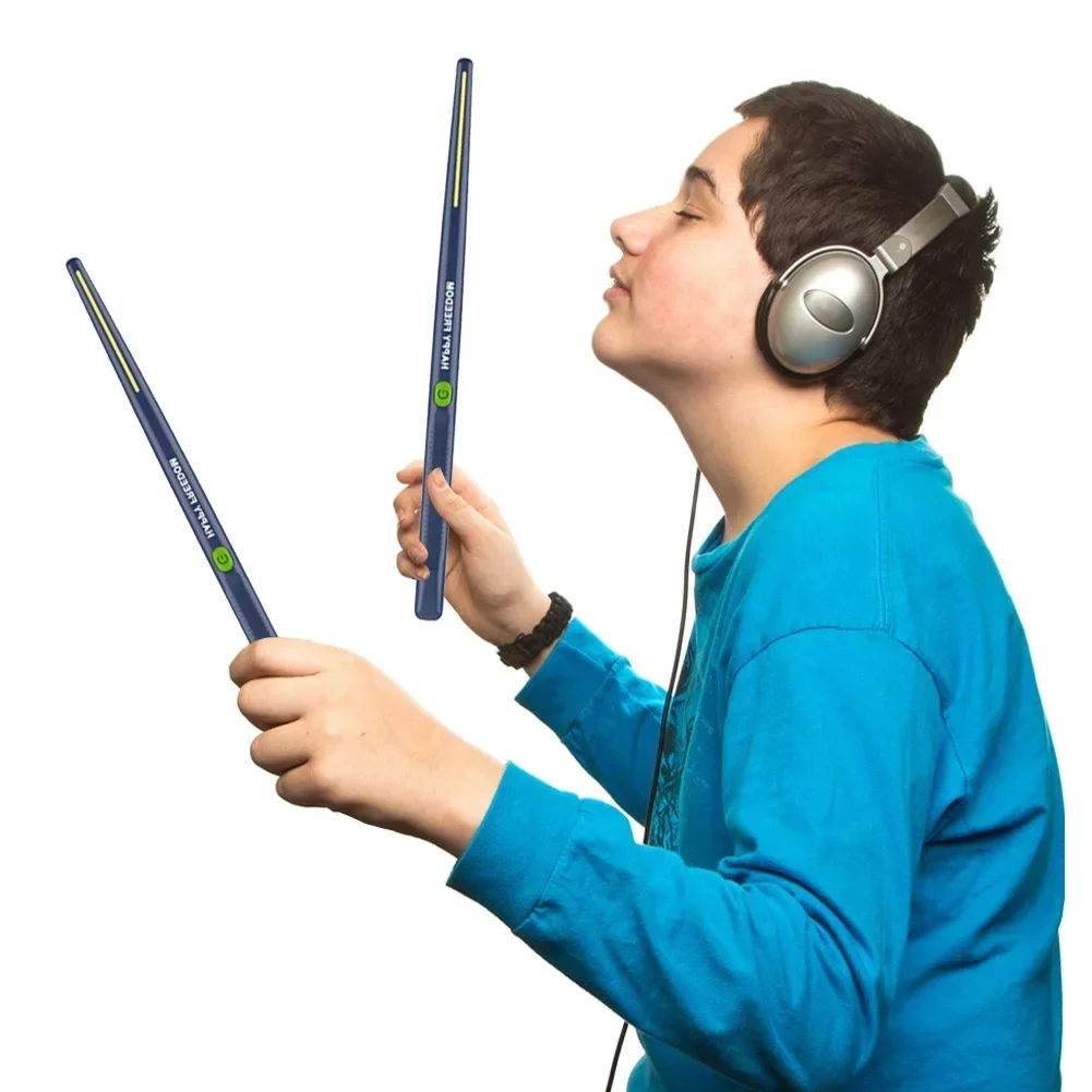 Electric Air Drumsticks Professional Air Drum with Drumsticks Electronic Virtual Drum Pedals Gift for Adults Kids