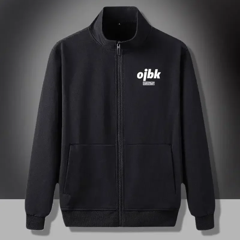 thumbnail image 1 of Sudaderas para hombre, jersey de corte ajustado, ropa para hombre, sin capucha, estampado, cremallera completa, top gráfico, color pastel, baratas, otoño, cálidas, emo, 1 of 4