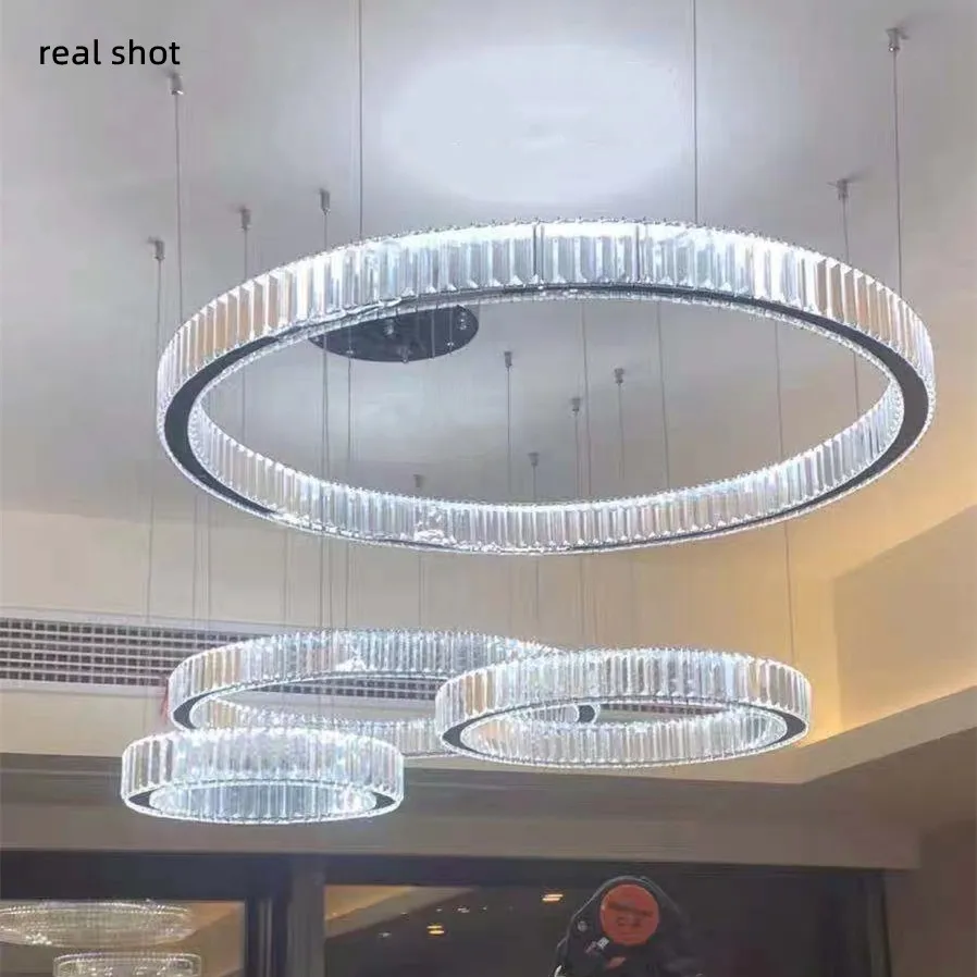 Pendant Lights Pendant Lamp Chandelier Lighting Modern Luxury Led Dimmable Pendant Lights Lustre Living Room Chandelier Lamp Fixtures Foyer Shiny Steel Led Luminarias Light