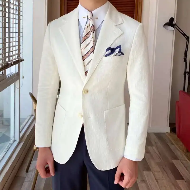 European Blazers For Men Social Club Outfits Solid Blazer Men Party Dinner British Business Office Formal Blazer Hombre