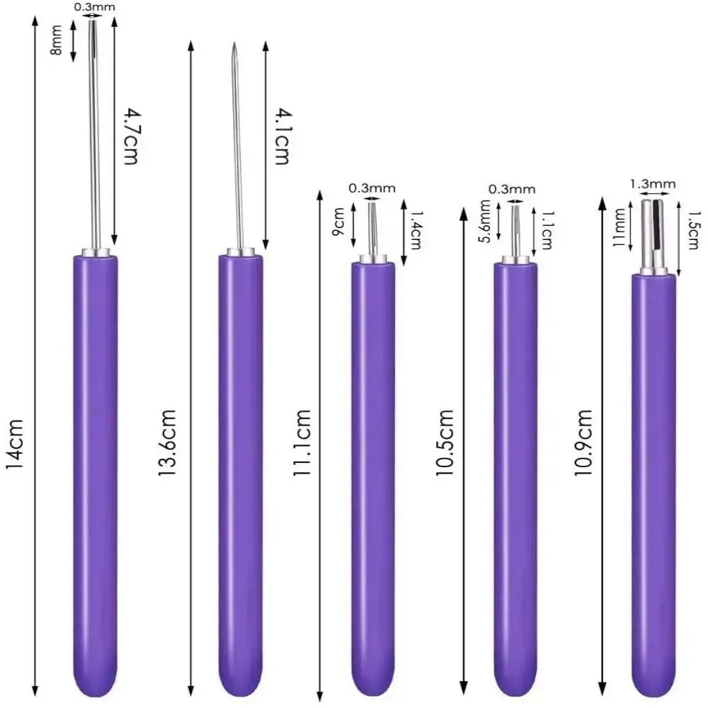 12개들이 퀼링 슬롯펜 종이 퀼링 도구 다양한 크기 종이 공예 퀼링 니들 키트 종이 컬링 퀼링펜