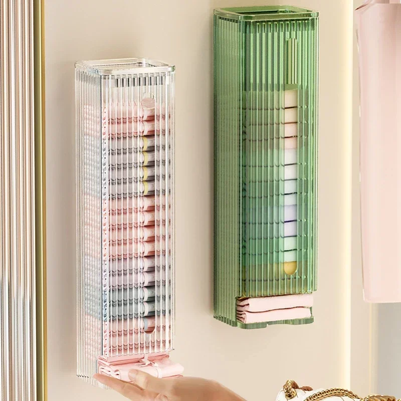 

1pcs Underwear Socks Storage Box, Wall-mounted Extractable Non-Punching Hanging Wardrobe Home Storage Container Storage