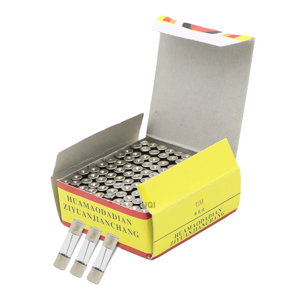 Glass Tube Fuse Kit Fast Acting Fuse 100pcs 5x20mm 250V 0.2A-30A