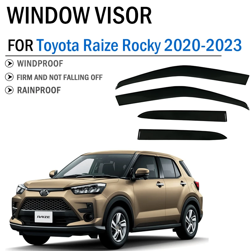 FOR Toyota Raize Rocky Window Visor Awning Shelters Vent Shades Sun Rain Guard Deflector Car Accessories