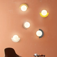 Background Home Decoration Wall Lamps Plastic Ball Lampshade G9 Bulb Round Sconce Light LED Bedroom Corridor Night Sconce Lustre 2