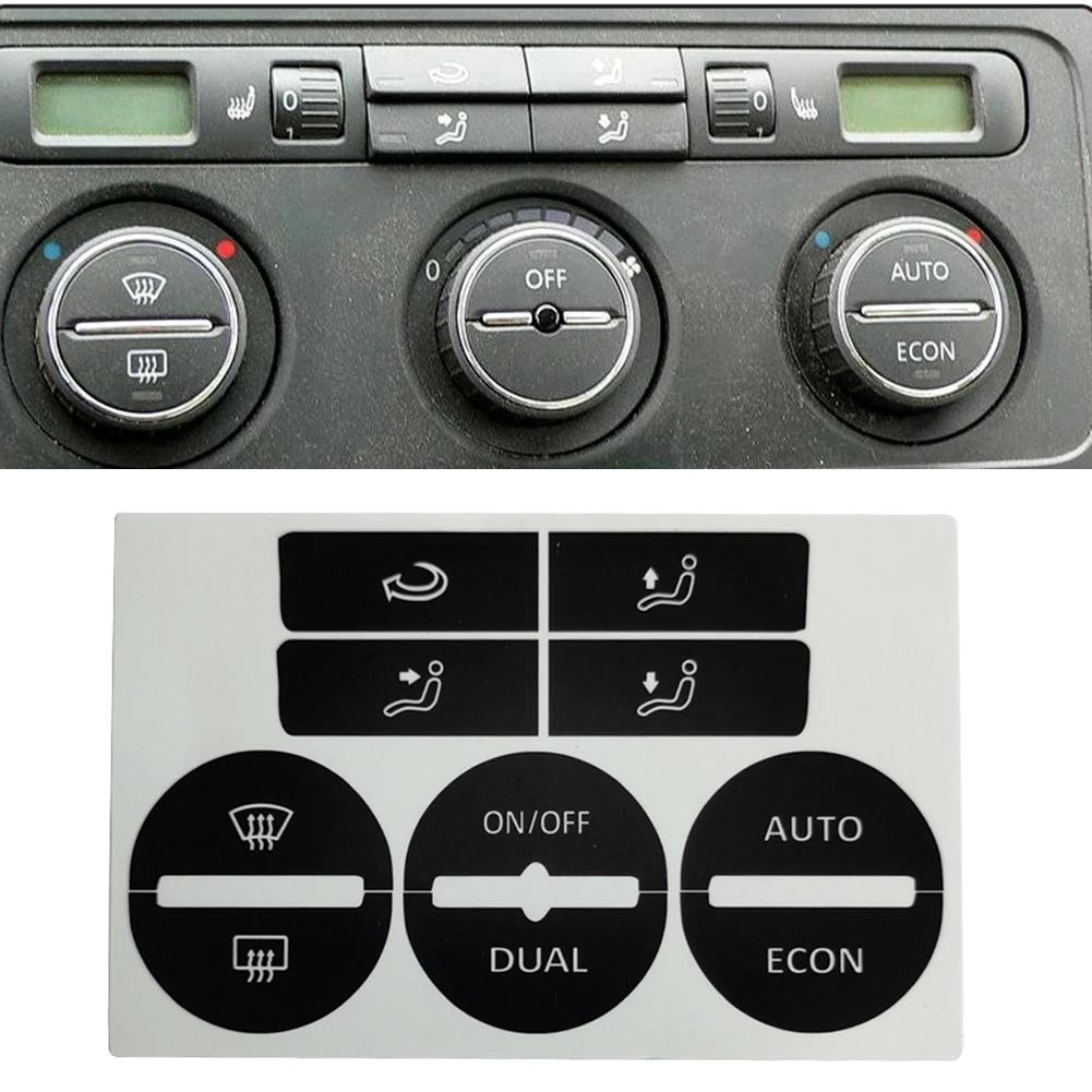 1pc A/C Control Button Worn Repair Kit Decals Stickers Fits For GOLF Mk5 2004-2008/-PASSAT 2005-2010 High Grade Vinyl Parts