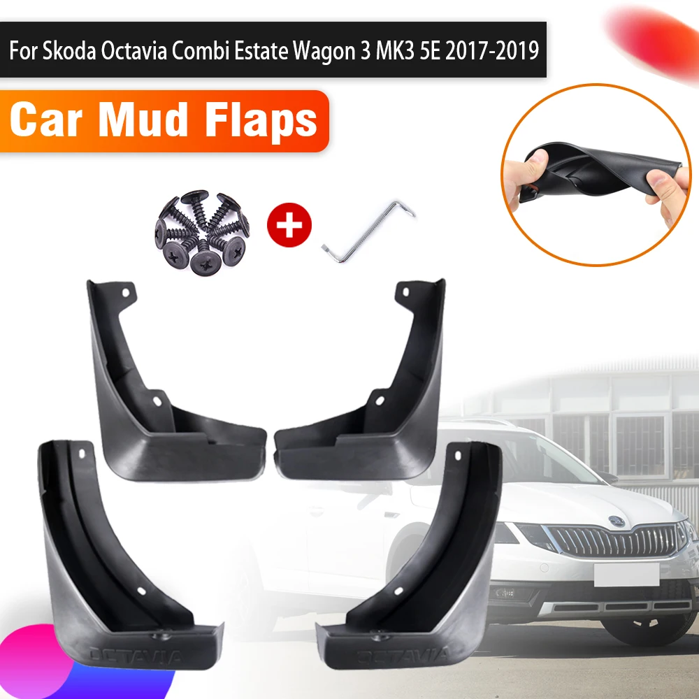 

Car Mudguards For Skoda Octavia Combi Estate Wagon 3 MK3 5E 2017 2018 2019 Splash Guard Front Rear 4X Mud Flaps Car Accessories