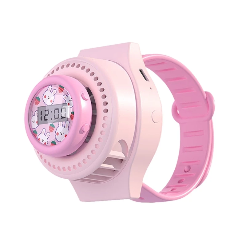 

20CC Cartoon Watch Fan Summer Leafless Fan 5V Mini Cooler Fans Portable Silent Fans