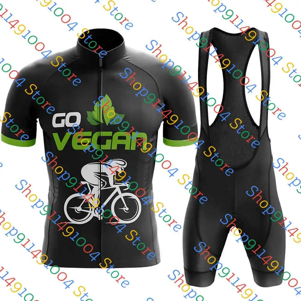 2022 Go Vegan Cycling Jersey Sets Quick dry Cycling Clothing MTB Bike