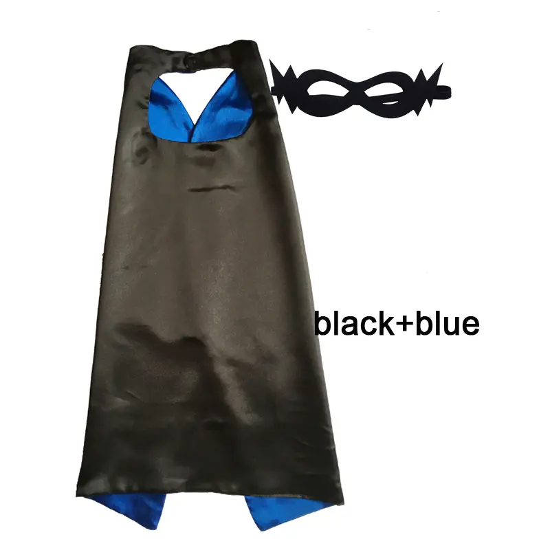 Superhero Capes with Mask REVERSIBLE Two Colored Child Cape Birthday Party Favor Satin Solid Capes Boys Girls Satin Capes - Image 10
