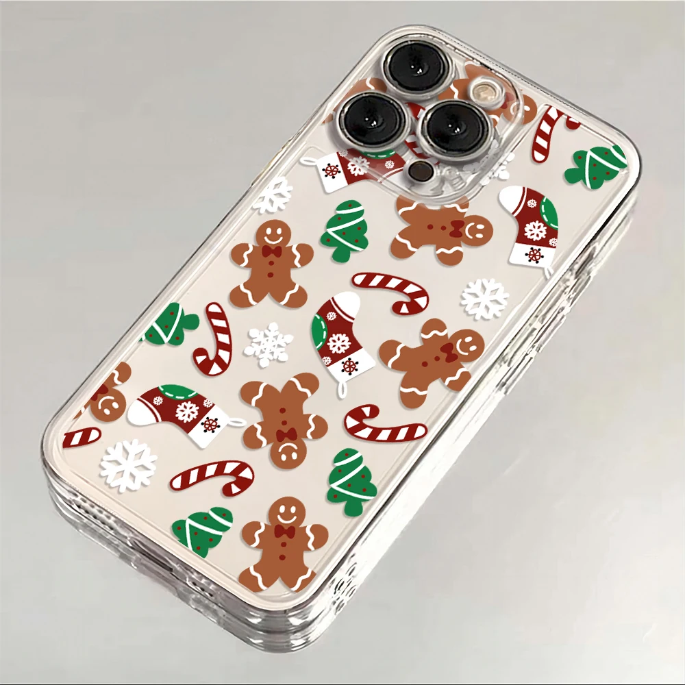 Noel Coque Pour IPhone 15, Mignon Père Noël Bonhomme En Pain