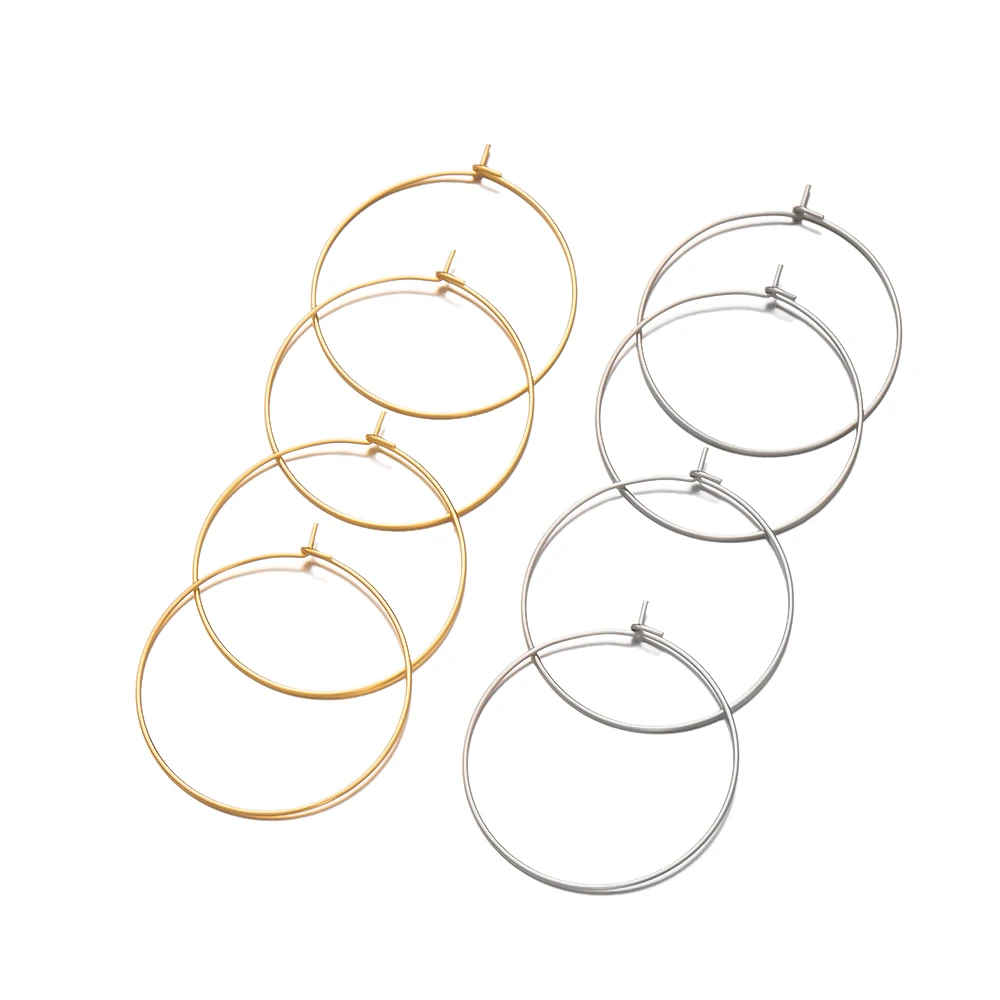 50 stücke 316l Edelstahl große Creolen Kreis Ohrringe Los 20 30 40 mm hypo allergene Ohrring Haken Draht für DIY Schmuck herstellung