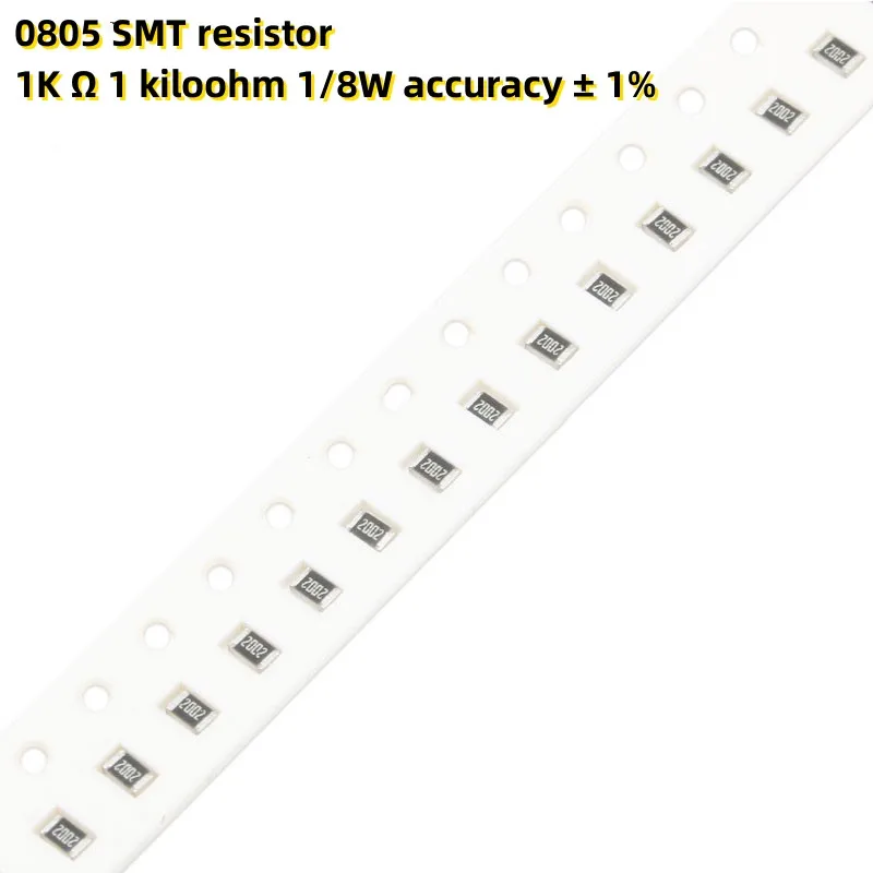 

1000pcs 0805 SMT resistor 1K Ω 1 kiloohm 1/8W accuracy ± 1%