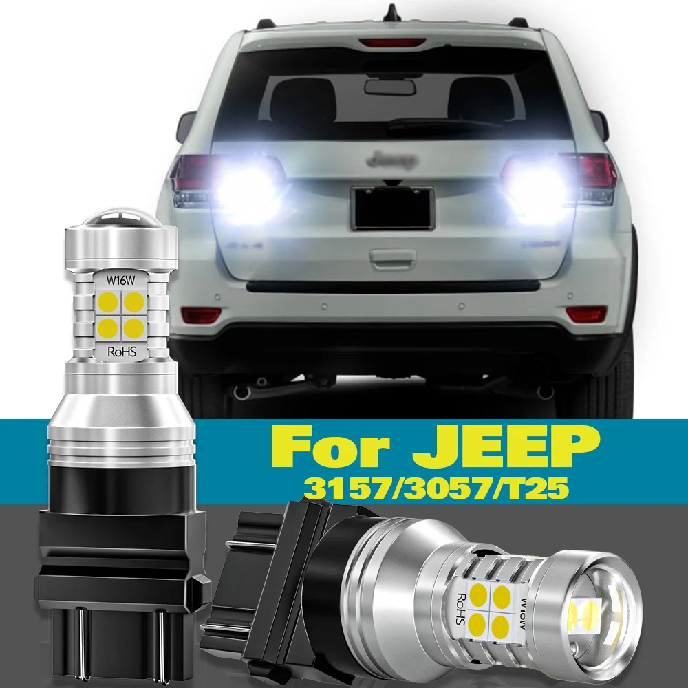 

Reverse Light 3157 3156 3057 T25 P27/7W For JEEP Grand Cherokee 1999-2006 Liberty Commander 2006-2010 2pcs LED Backup Lamp