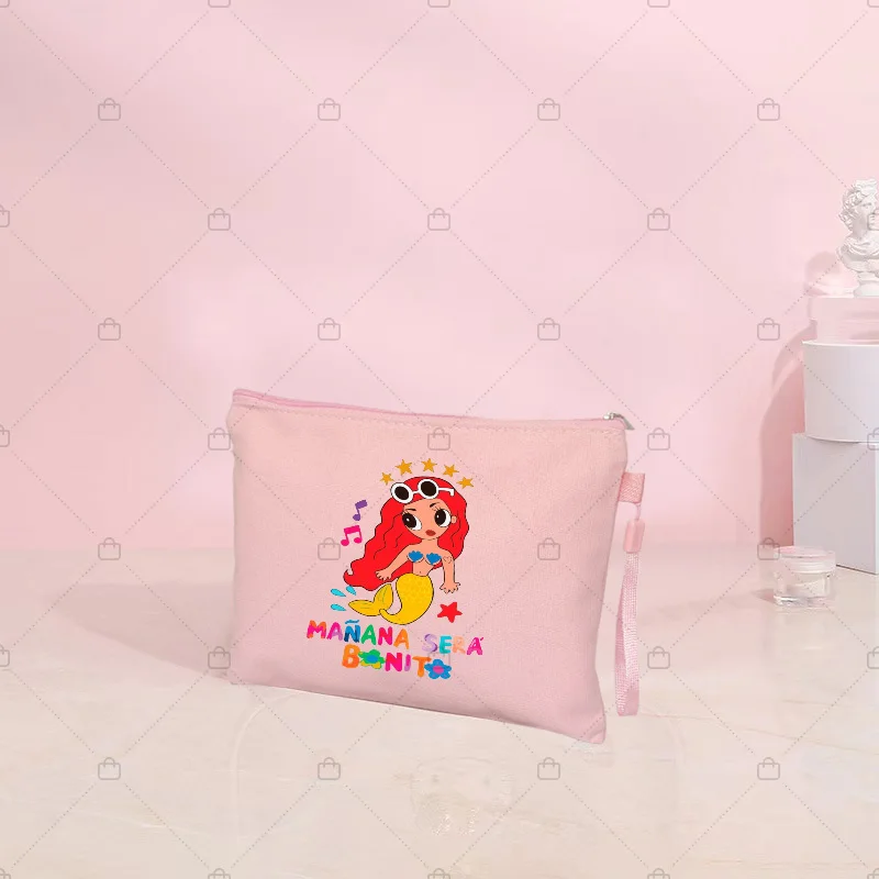 2023 New Manana Sera Bonito Karol G Canvas Travel Cosmetic Bag Cute Mañana Será Bonito Makeup Pouchs Birthday/fans Gifts for Her