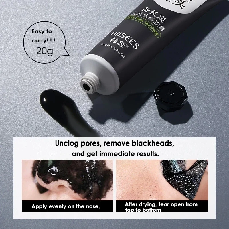 Blackhead Remover Mask Bamboo Charcoal Deep Cleansing Oil-Control Beauty Skin Care Face Black Mask Acne Treatment Peel Off Mask