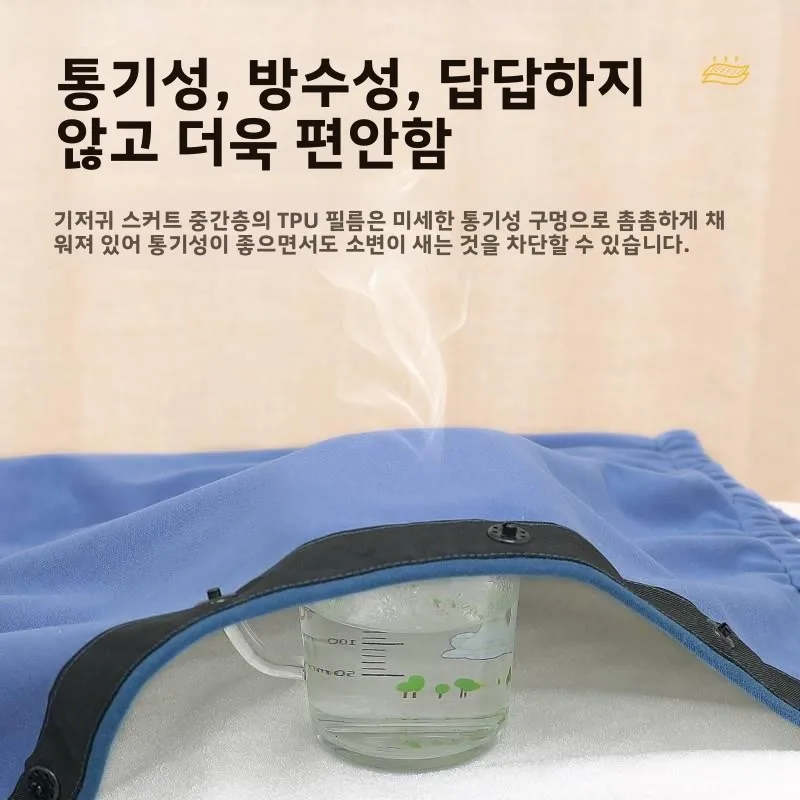 성인용 방수 누수 방지 소변받이 스커트, 침대에 누워 있는 노인용 특수 세탁 가능 순면 소변받이 매트, 생리 기간 누수 방지 스커트