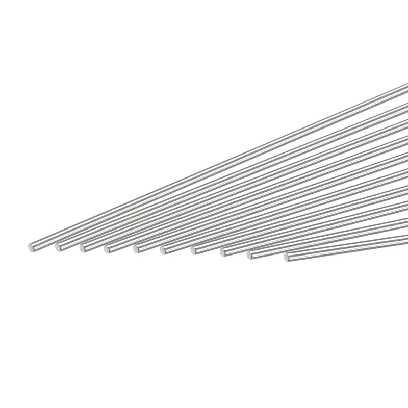 10pcs 304 Stainless Steel Solid Round Rod Diameter 1.6mm Lathe Bar for DIY Craft Tool 100/150/200/250/300/350/400/450mm Length linear shaft rod steel round rod