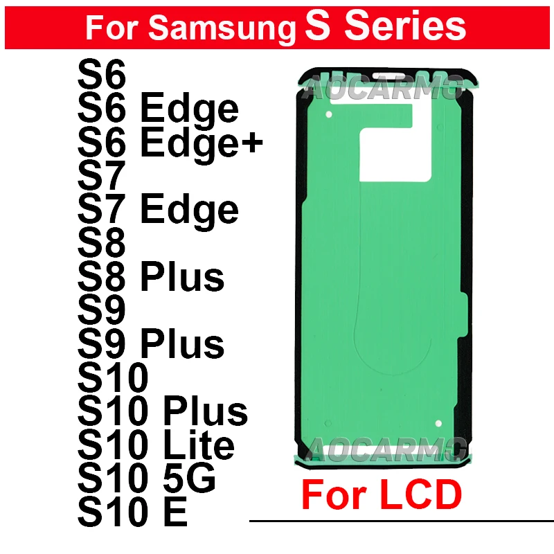 Per Samsung Galaxy S6 S7 Edge S8 S9 S10 Plus Lite 5G Adesivo Per Colla Anteriore S10E S6Edge + Nastro Adesivo Per Display Lcd