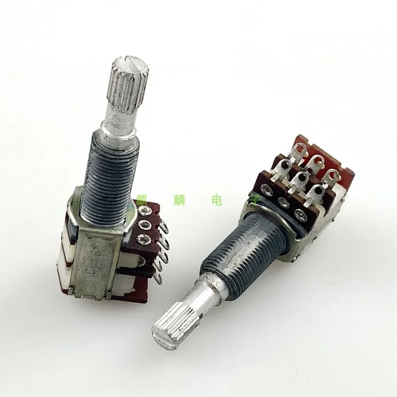 

2 шт. 12 видов A50K стерео канал Регулировка громкости потенциометр цветочный вал 30 мм сквозное отверстие ножка 6-Pin