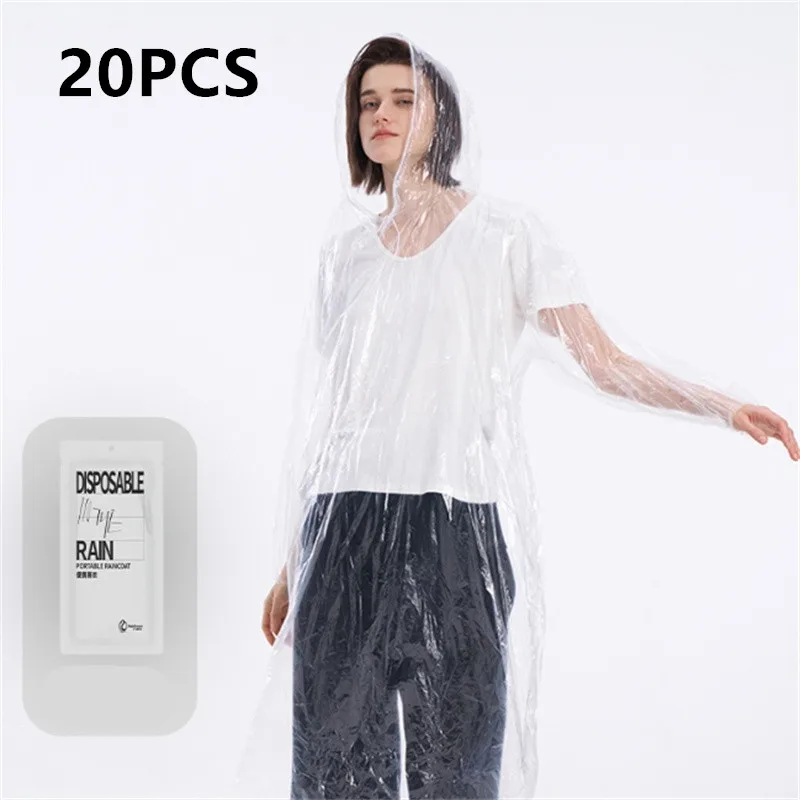 Disposable Waterproof Raincoat Outdoor Hiking Mountain Travel Emergency Transparent Portable Adult Poncho Rain raincoat poncho 1/5/10/20PCS