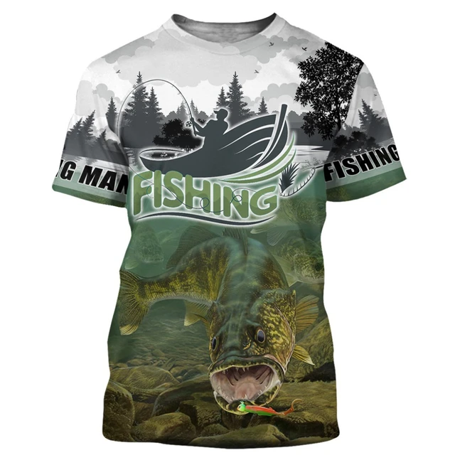 Children's Printed T-shirt Fishing Man Top New Leisure 3D Fashion Outdoor  Fishing Male and Female Infant Children Short Sleeve - AliExpress