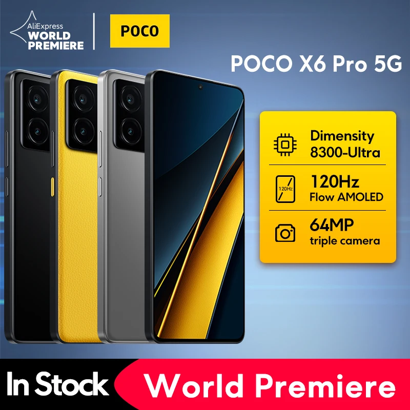 Poco X6 Pro 5G teléfono inteligente, versión Global, Dimensity 8300-Ultra 6,67 