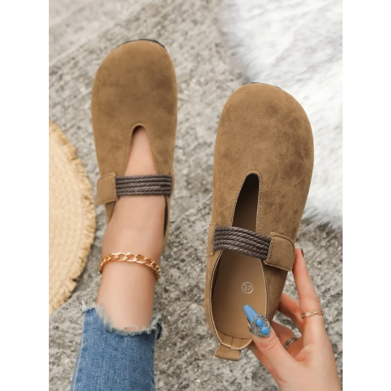 Casual Flat Shoes Round Toe Shallow Women's Loafers Autumn Retro Comfort Soft Sole Single Shoes Versatile Female Shoes Zapatos