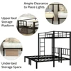 Triple Bunk Bed,Twin Bunk Beds for 3 with Guardrails,Ladder & Upper-Bed Platform,Detachable 3 Bunk Beds for Children,Black 6