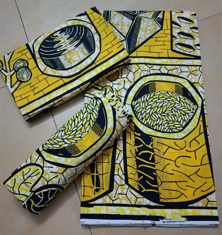 Ho.llllllan.dais real fabric African wax high quality 100%cotton Ankara wax fabric for making dresses African style 6 yards