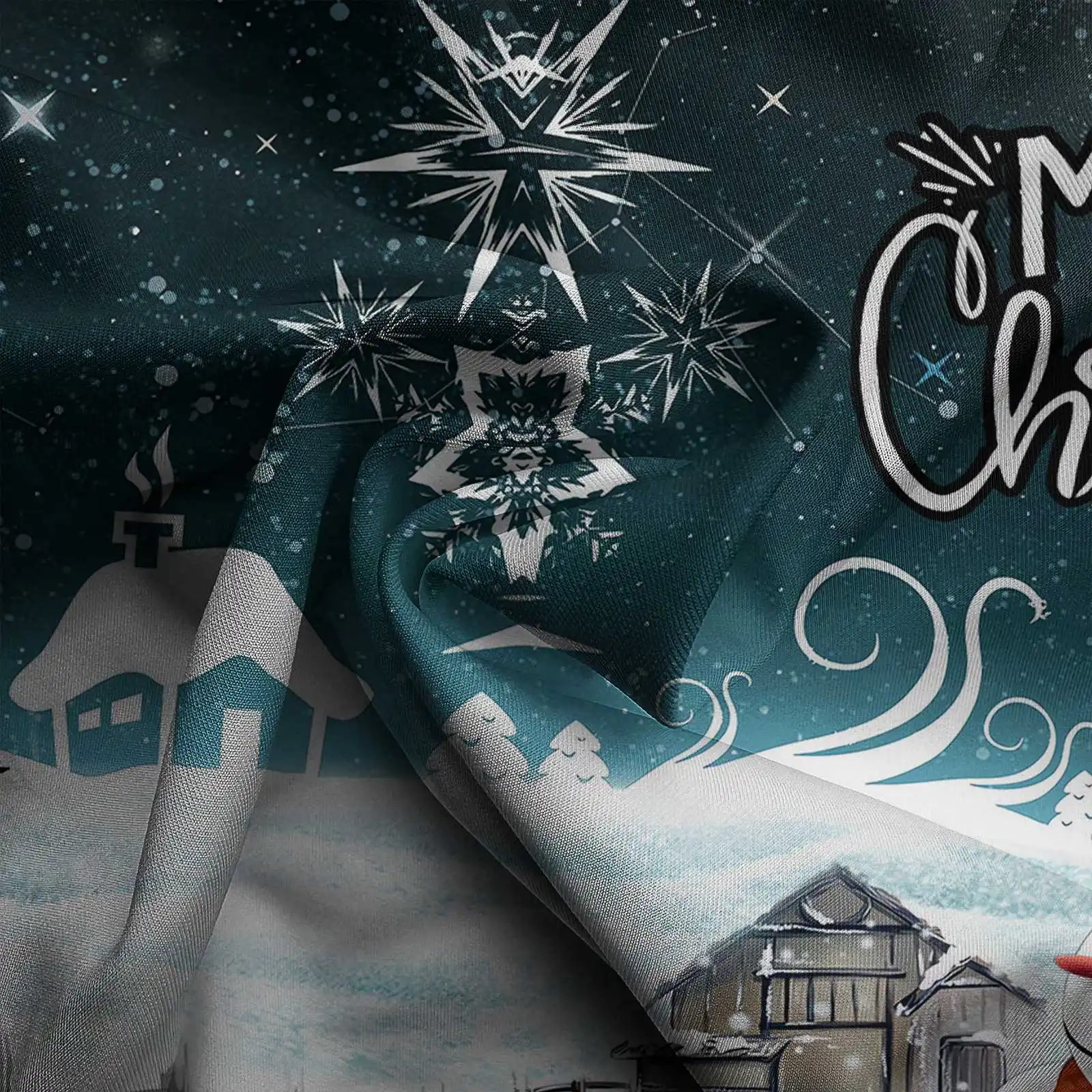 Christmas Printed Men's Shirt Set Two Piece Gingerbread Snowman_voghion.com
