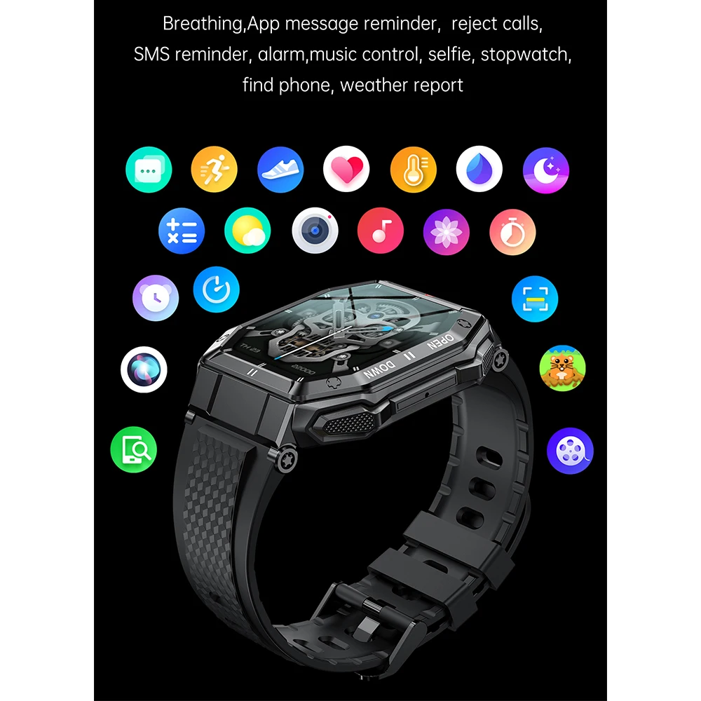 Xiaomi Mijia-1.85 relógio inteligente para homens, chamada bluetooth,  350mAh, monitor saudável 24h, ip68 impermeável, smartwatch militar, 2023 -  AliExpress