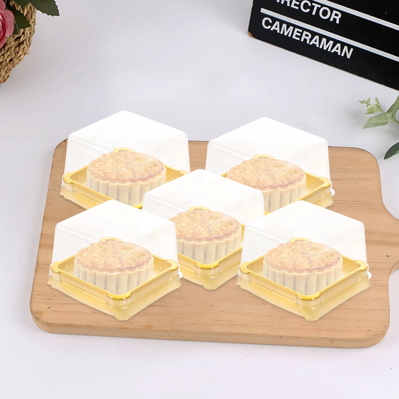 

Plastic Packaging Lids Gift Dessert Muffin Cake Box Boxes Cupcake Mini Containers Container Moon Clear Mooncake Food Dome