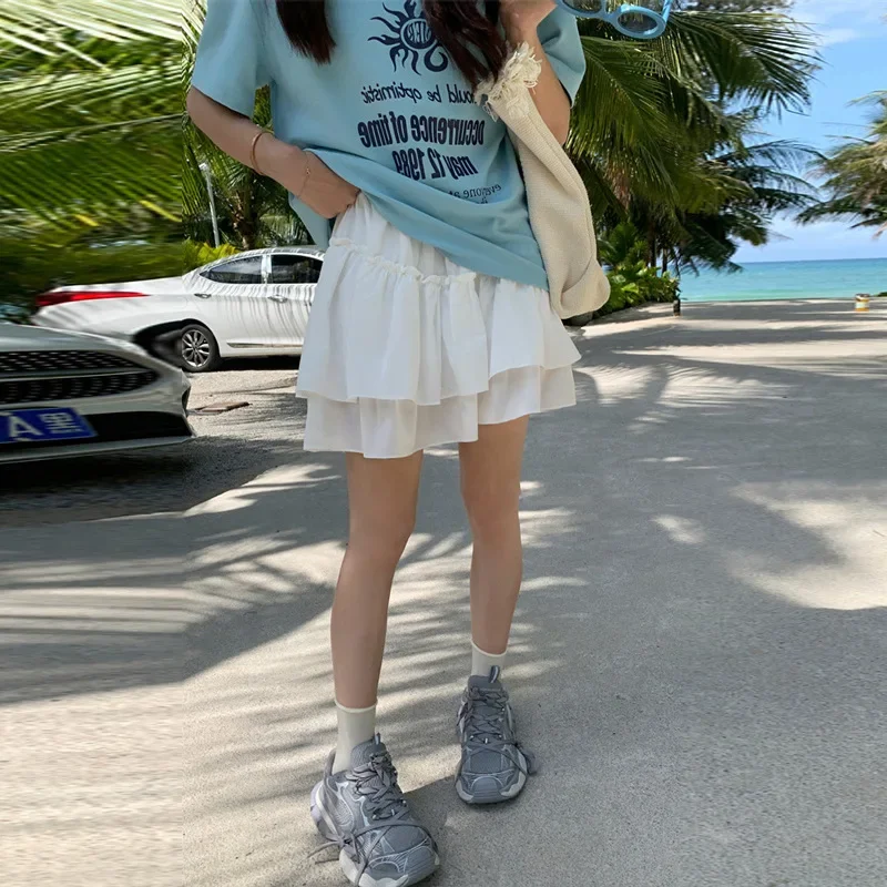 Maternity Summer Fairy Tale Sweet Atmosphere Puffy A- Line Mini Skirt for Pregnant Women Ultra Fairy Tale like