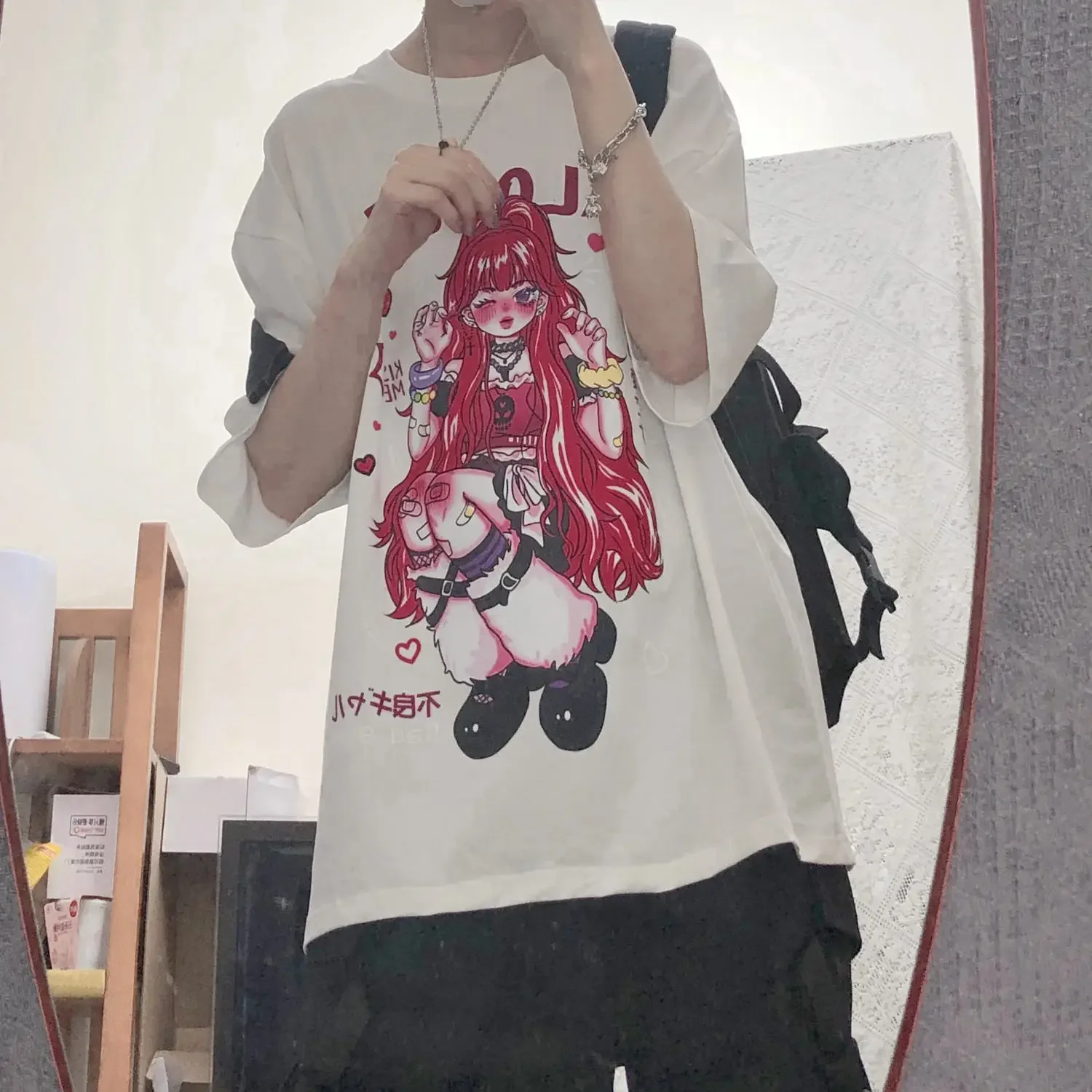 Camiseta de Anime para mujer, camisa de manga corta, estilo