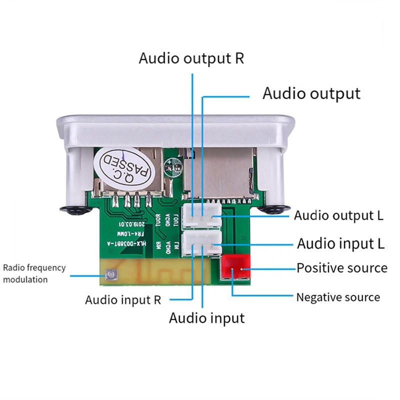 Bluetooth 5.0 MP3 WMA APE Decoding Board Car Audio USB TF FM Radio Handsfree Module MP3 Player For Speaker Easy Install 5V