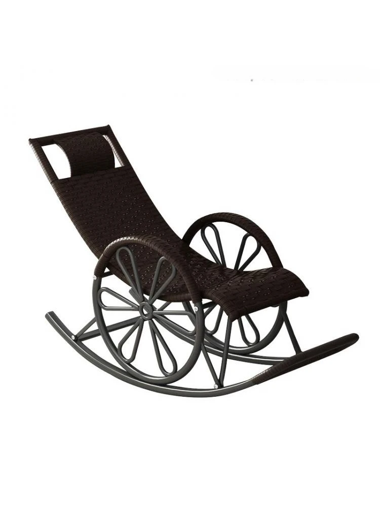 Sedia A Dondolo Chaise Longue Adulto Balcone Famiglia Sedia Per Il Tempo Libero All'Aperto Anziani Adulti Pisolino Sedia In Rattan Per Il Tempo Libero