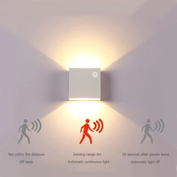 7W Bedroom Sconce Waterproof Home Wall Lighting Motion Sensor LED Cube Wall Lamp Garden Light Courtyard Garden Lighting 1