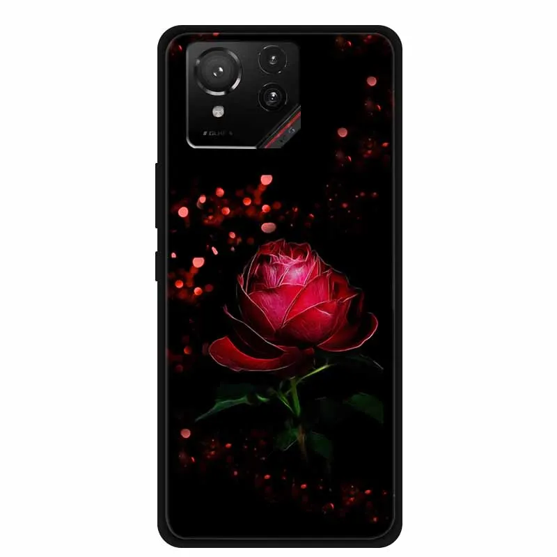 Cartoon Printed Soft Black Silicone Phone Case