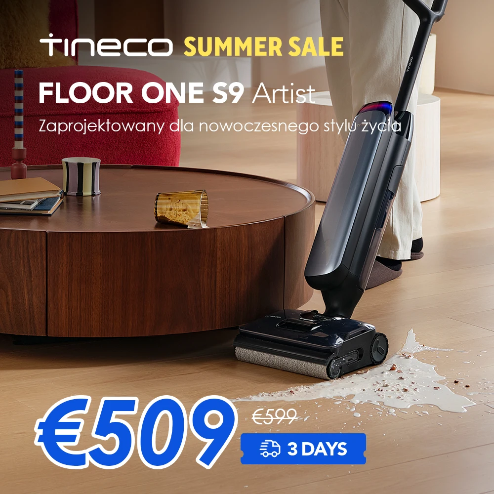Tineco Floor One S9 Artist Odkurzacz na mokro i sucho z EU za $521.92 / ~1958zł Tineco Floor One S9 Artist Odkurzacz na mokro i sucho z EU za $521.92 / ~1958zł