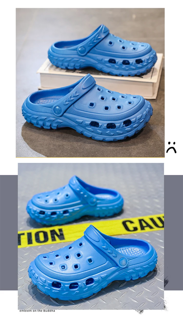 Baotou – pantoufles de printemps pour hommes et femmes, pantoufles d'extérieur, de plage, de jardin, populaires, antidérapantes, chaussures à trou inférieur_voghion.com