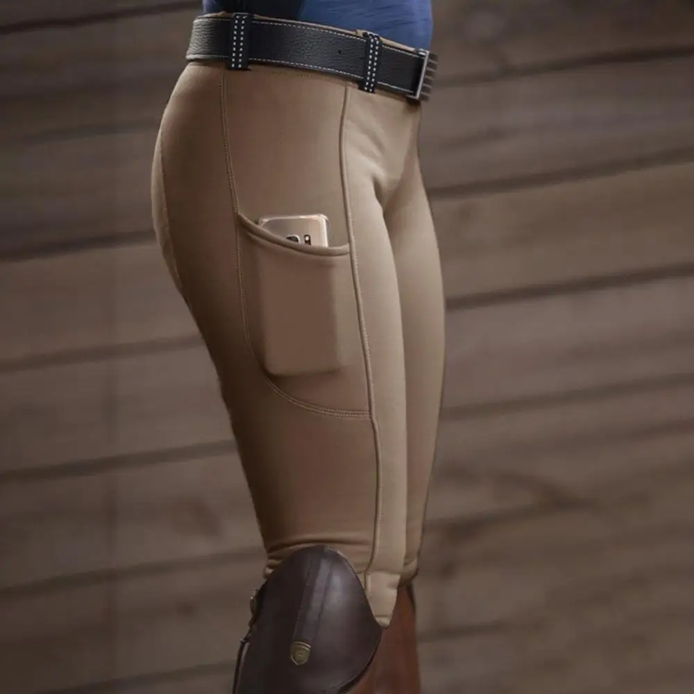 Full Seat Equestrian Breeches Anti-pilling Navy Horse Riding Tights Pocket Hip Lift Equestrian Pants Horse Racing Trousers