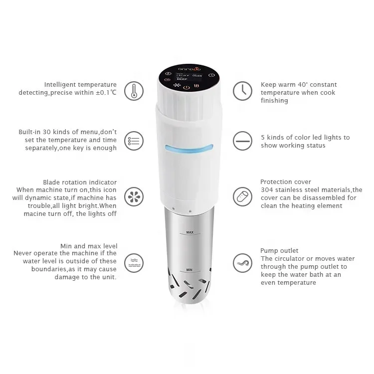 Immersion circulator electric slow cooker sous vide machine multi cooker stick kitchen appliances with DIY recipes