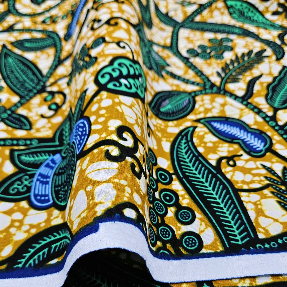 Popular African cotton wax printed fabric, veritable real wax loincloth, DIY making clothes, dress, bags and decorations, 6yards - 5