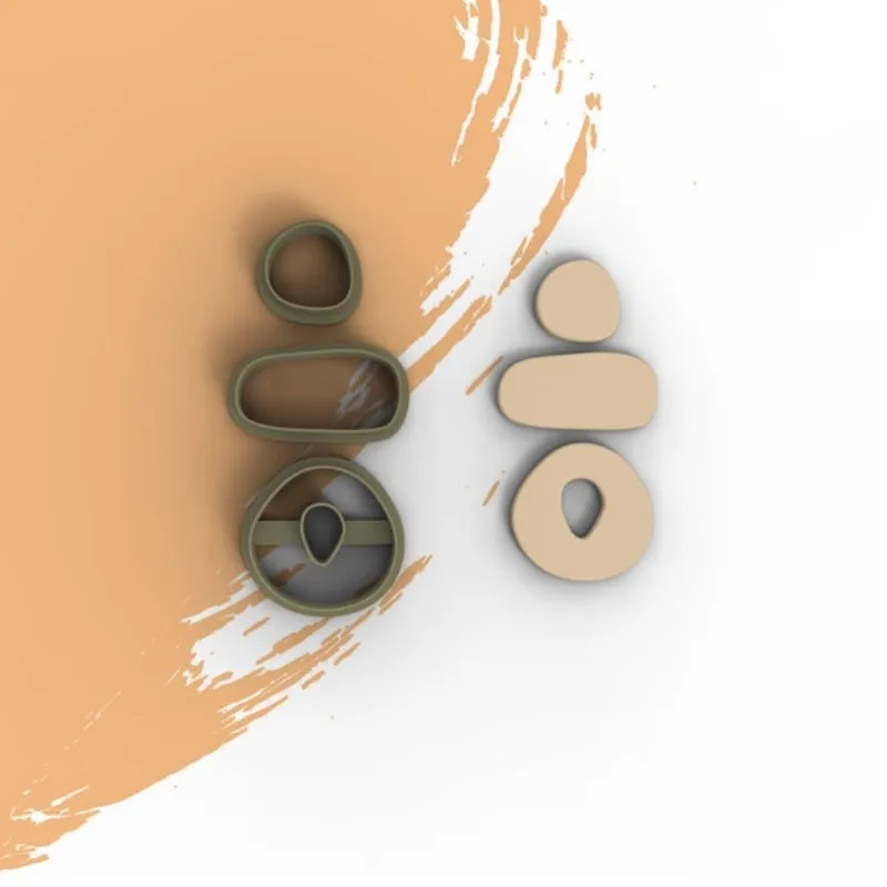 Organic Clay Cutter Set Pebble Dangle Earring Polymer Clay Cutter Round Abstract Cutter polymer clay cutter