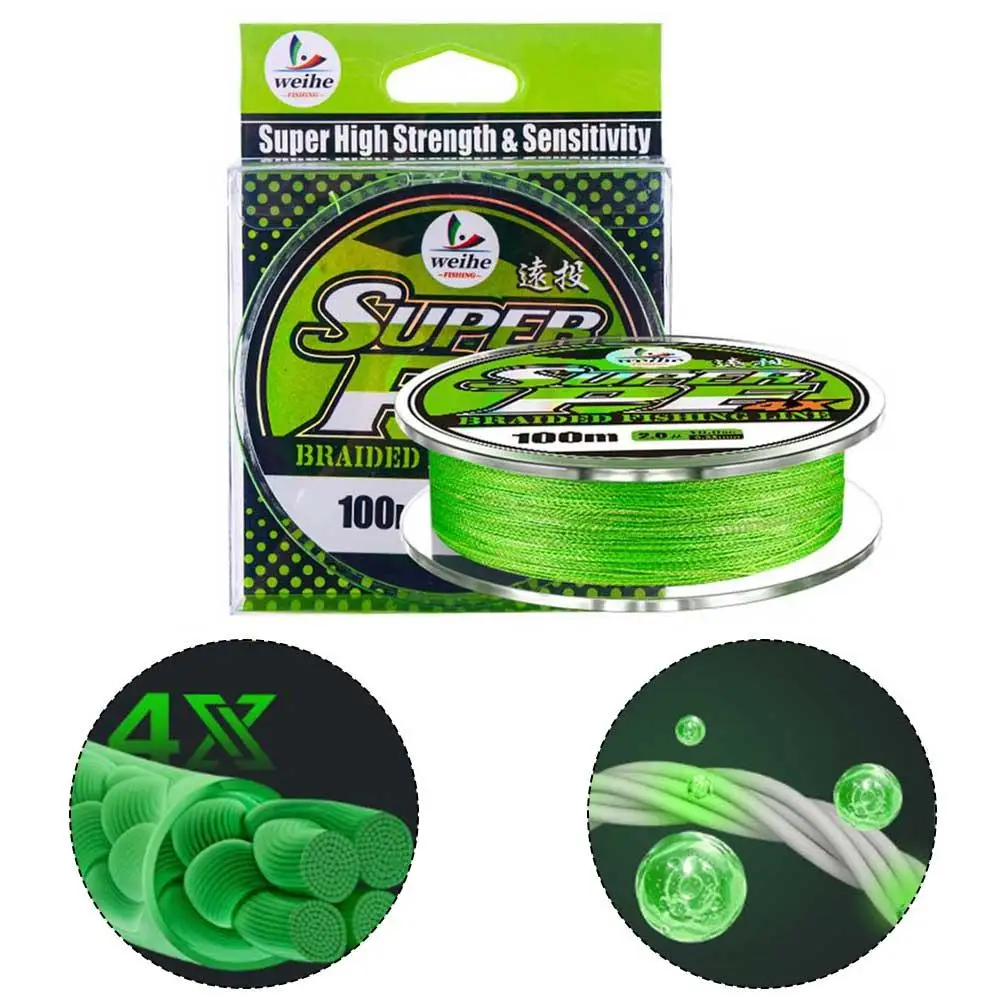 

100M 4 Braided PE Line Dalima Fishing Line Carp Fluorescent Green Fishing Sinking Line Carp Fishing Tackle Accessories